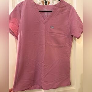 Figs Mineral Mauve Catarina Scrub Top STAIN